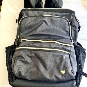 NurseMates The Ultimate Nursing Backpack charcoal linen/rose gold